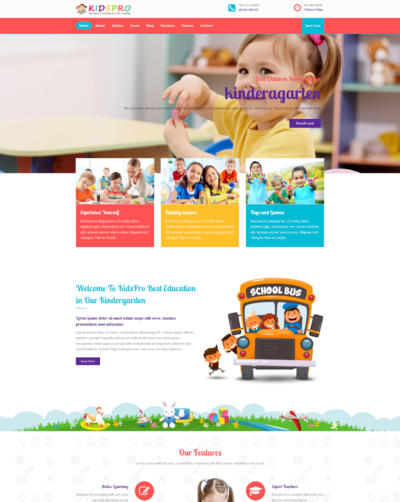 Kidspro Website Template - Websitesforchildcare