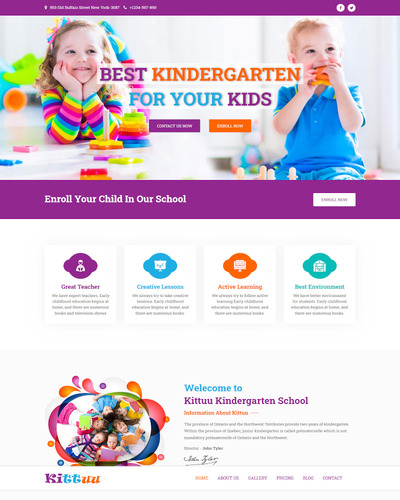 Website for daycare Kittu Template