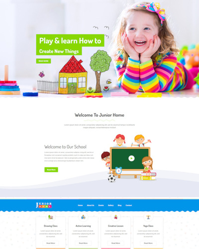 Junior daycare webiste template - Website for childcare
